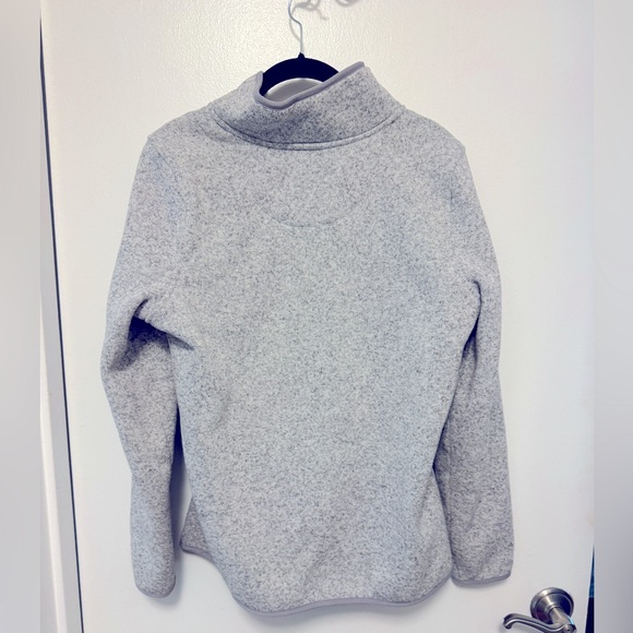 Gray LL Bean three quarter fleece zip - Picture 3 of 3